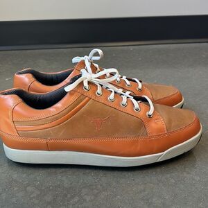 FootJoy Countour Casual 10.5 golf shoes UT logo orange brown
